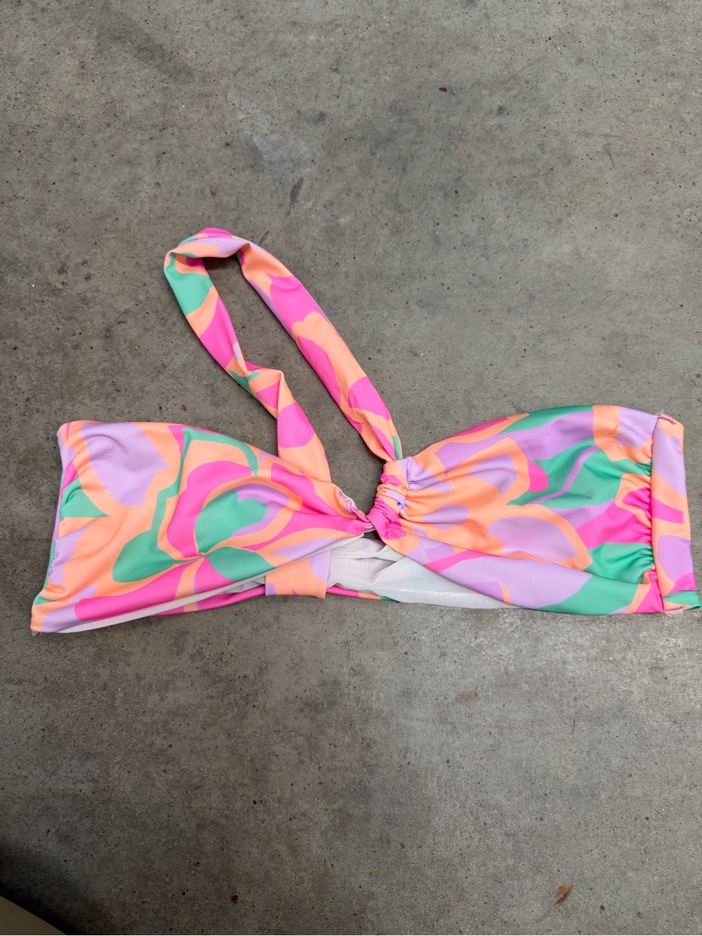 ASOS Pink Orange Green Paisley Bandeau Bikini Top